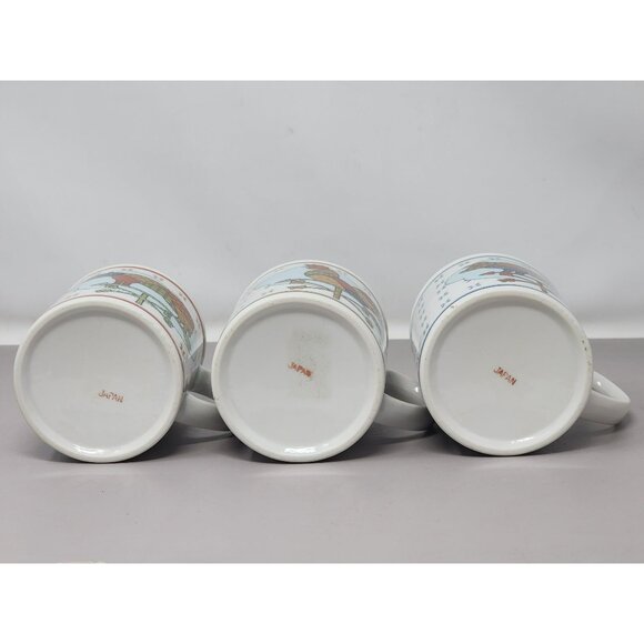 Set Of 3 Country Chicken & Cow Weathervane Mugs Patchwork‎ Design Ceramic - Picture 15 of 16